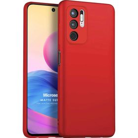 Microsonic Matte Silicone Xiaomi Redmi Note 10 5G Kırmızı Cep Telefonu Kılıfı