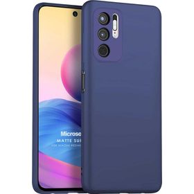 Microsonic Matte Silicone Xiaomi Redmi Note 10 5G Lacivert Cep Telefonu Kılıfı