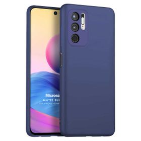 Microsonic Matte Silicone Xiaomi Redmi Note 10 5G Lacivert Cep Telefonu Kılıfı