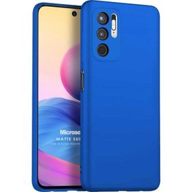 Microsonic Matte Silicone Xiaomi Redmi Note 10 5G Mavi Cep Telefonu Kılıfı