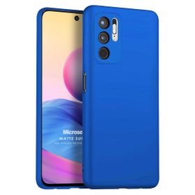 Microsonic Matte Silicone Xiaomi Redmi Note 10 5G Mavi Cep Telefonu Kılıfı