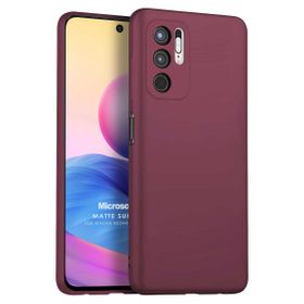 Microsonic Matte Silicone Xiaomi Redmi Note 10 5G Mor Cep Telefonu Kılıfı