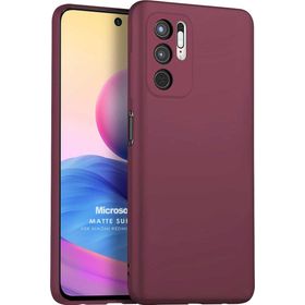 Microsonic Matte Silicone Xiaomi Redmi Note 10 5G Mor Cep Telefonu Kılıfı