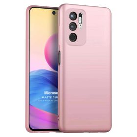 Microsonic Matte Silicone Xiaomi Redmi Note 10 5G Rose Gold Cep Telefonu Kılıfı