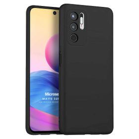 Microsonic Matte Silicone Xiaomi Redmi Note 10 5G Siyah Cep Telefonu Kılıfı
