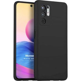 Microsonic Matte Silicone Xiaomi Redmi Note 10 5G Siyah Cep Telefonu Kılıfı