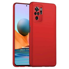 Microsonic Matte Silicone Xiaomi Redmi Note 10 Kırmızı Cep Telefonu Kılıfı