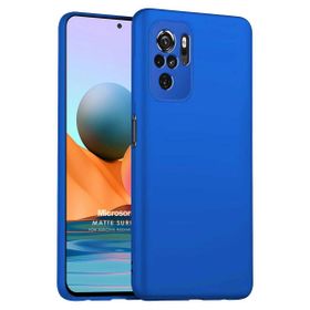 Microsonic Matte Silicone Xiaomi Redmi Note 10 Mavi Cep Telefonu Kılıfı