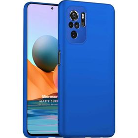 Microsonic Matte Silicone Xiaomi Redmi Note 10 Mavi Cep Telefonu Kılıfı