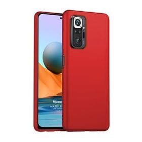 Microsonic Matte Silicone Xiaomi Redmi Note 10 Pro Kırmızı Cep Telefonu Kılıfı