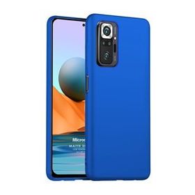 Microsonic Matte Silicone Xiaomi Redmi Note 10 Pro Mavi Cep Telefonu Kılıfı