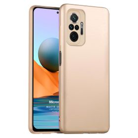 Microsonic Matte Silicone Xiaomi Redmi Note 10 Pro Max Gold Cep Telefonu Kılıfı