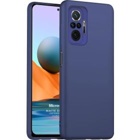 Microsonic Matte Silicone Xiaomi Redmi Note 10 Pro Max Lacivert Kılıf