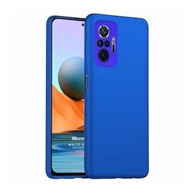Microsonic Matte Silicone Xiaomi Redmi Note 10 Pro Max Mavi Cep Telefonu Kılıfı