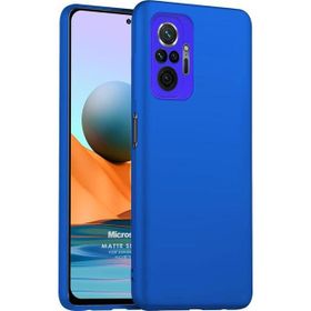 Microsonic Matte Silicone Xiaomi Redmi Note 10 Pro Max Mavi Cep Telefonu Kılıfı