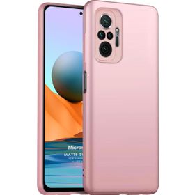 Microsonic Matte Silicone Xiaomi Redmi Note 10 Pro Rose Gold Cep Telefonu Kılıfı