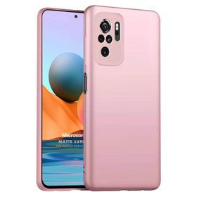 Microsonic Matte Silicone Xiaomi Redmi Note 10 Rose Gold Cep Telefonu Kılıfı