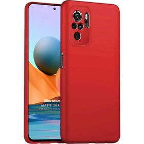 Microsonic Matte Silicone Xiaomi Redmi Note 10S Kırmızı Cep Telefonu Kılıfı