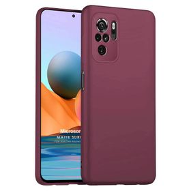Microsonic Matte Silicone Xiaomi Redmi Note 10S Mor Cep Telefonu Kılıfı