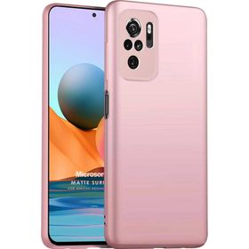 Microsonic Matte Silicone Xiaomi Redmi Note 10S Rose Gold Cep Telefonu Kılıfı