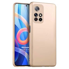 Microsonic Matte Silicone Xiaomi Redmi Note 11 Gold Cep Telefonu Kılıfı