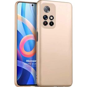 Microsonic Matte Silicone Xiaomi Redmi Note 11 Gold Cep Telefonu Kılıfı