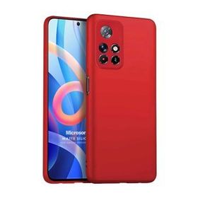 Microsonic Matte Silicone Xiaomi Redmi Note 11 Kırmızı Cep Telefonu Kılıfı