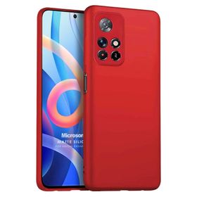 Microsonic Matte Silicone Xiaomi Redmi Note 11 Kırmızı Cep Telefonu Kılıfı