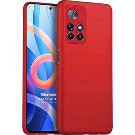Microsonic Matte Silicone Xiaomi Redmi Note 11 Kırmızı Cep Telefonu Kılıfı