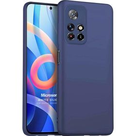 Microsonic Matte Silicone Xiaomi Redmi Note 11 Lacivert Cep Telefonu Kılıfı
