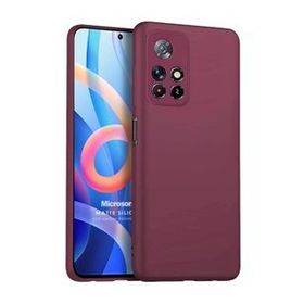 Microsonic Matte Silicone Xiaomi Redmi Note 11 Mor Cep Telefonu Kılıfı