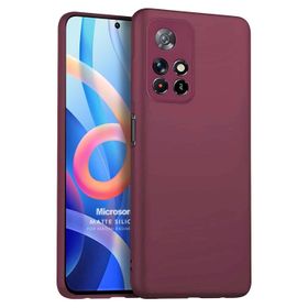 Microsonic Matte Silicone Xiaomi Redmi Note 11 Mor Cep Telefonu Kılıfı