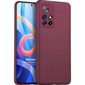 Microsonic Matte Silicone Xiaomi Redmi Note 11 Mor Cep Telefonu Kılıfı