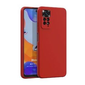 Microsonic Matte Silicone Xiaomi Redmi Note 11 Pro 5G Kırmızı Cep Telefonu Kılıfı
