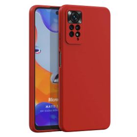 Microsonic Matte Silicone Xiaomi Redmi Note 11 Pro 5G Kırmızı Cep Telefonu Kılıfı