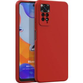 Microsonic Matte Silicone Xiaomi Redmi Note 11 Pro 5G Kırmızı Cep Telefonu Kılıfı