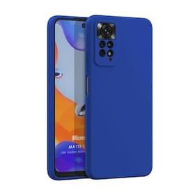 Microsonic Matte Silicone Xiaomi Redmi Note 11 Pro 5G Mavi Cep Telefonu Kılıfı