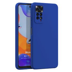Microsonic Matte Silicone Xiaomi Redmi Note 11 Pro 5G Mavi Cep Telefonu Kılıfı