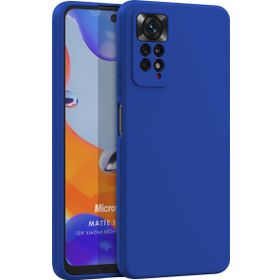 Microsonic Matte Silicone Xiaomi Redmi Note 11 Pro 5G Mavi Cep Telefonu Kılıfı