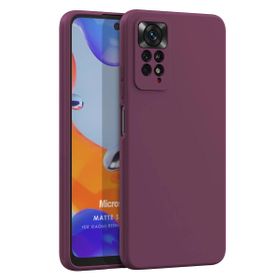 Microsonic Matte Silicone Xiaomi Redmi Note 11 Pro 5G Mor Cep Telefonu Kılıfı