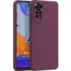 Microsonic Matte Silicone Xiaomi Redmi Note 11 Pro 5G Mor Cep Telefonu Kılıfı