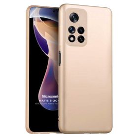 Microsonic Matte Silicone Xiaomi Redmi Note 11 Pro Plus Gold Cep Telefonu Kılıfı