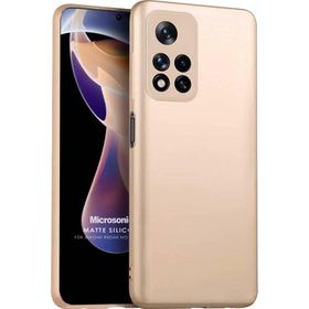 Microsonic Matte Silicone Xiaomi Redmi Note 11 Pro Plus Gold Cep Telefonu Kılıfı