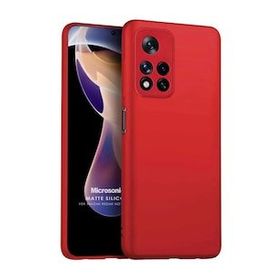 Microsonic Matte Silicone Xiaomi Redmi Note 11 Pro Plus Kırmızı Cep Telefonu Kılıfı