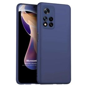 Microsonic Matte Silicone Xiaomi Redmi Note 11 Pro Plus Lacivert Cep Telefonu Kılıfı