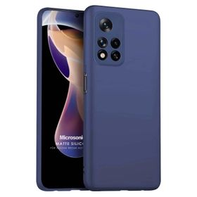Microsonic Matte Silicone Xiaomi Redmi Note 11 Pro Plus Lacivert Cep Telefonu Kılıfı