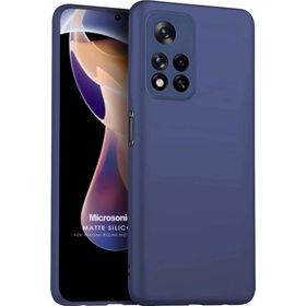 Microsonic Matte Silicone Xiaomi Redmi Note 11 Pro Plus Lacivert Cep Telefonu Kılıfı