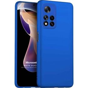 Microsonic Matte Silicone Xiaomi Redmi Note 11 Pro Plus Mavi Cep Telefonu Kılıfı