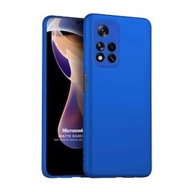 Microsonic Matte Silicone Xiaomi Redmi Note 11 Pro Plus Mavi Cep Telefonu Kılıfı