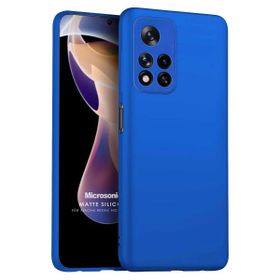 Microsonic Matte Silicone Xiaomi Redmi Note 11 Pro Plus Mavi Cep Telefonu Kılıfı